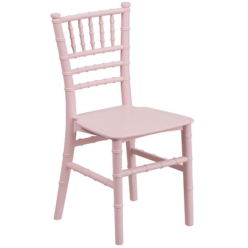 Emma + Oliver Child&#8217;s All Occasion Pink Resin Chiavari Chair for Home or Home Based Rental Business Image