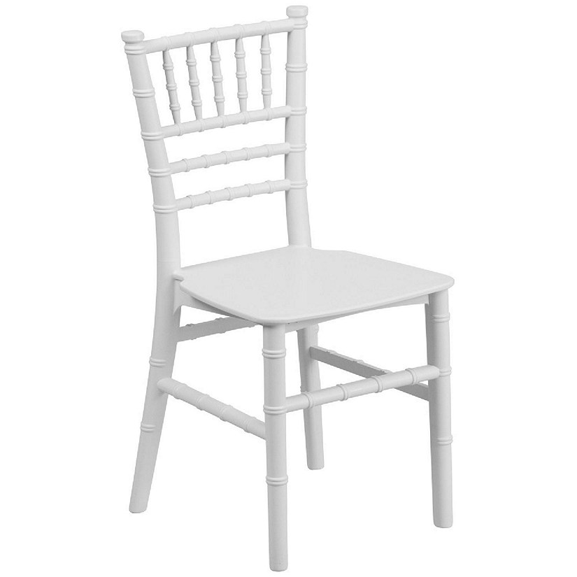 Emma + Oliver Child&#8217;s All Occasion White Resin Chiavari Chair for Home or Home Based Rental Business Image