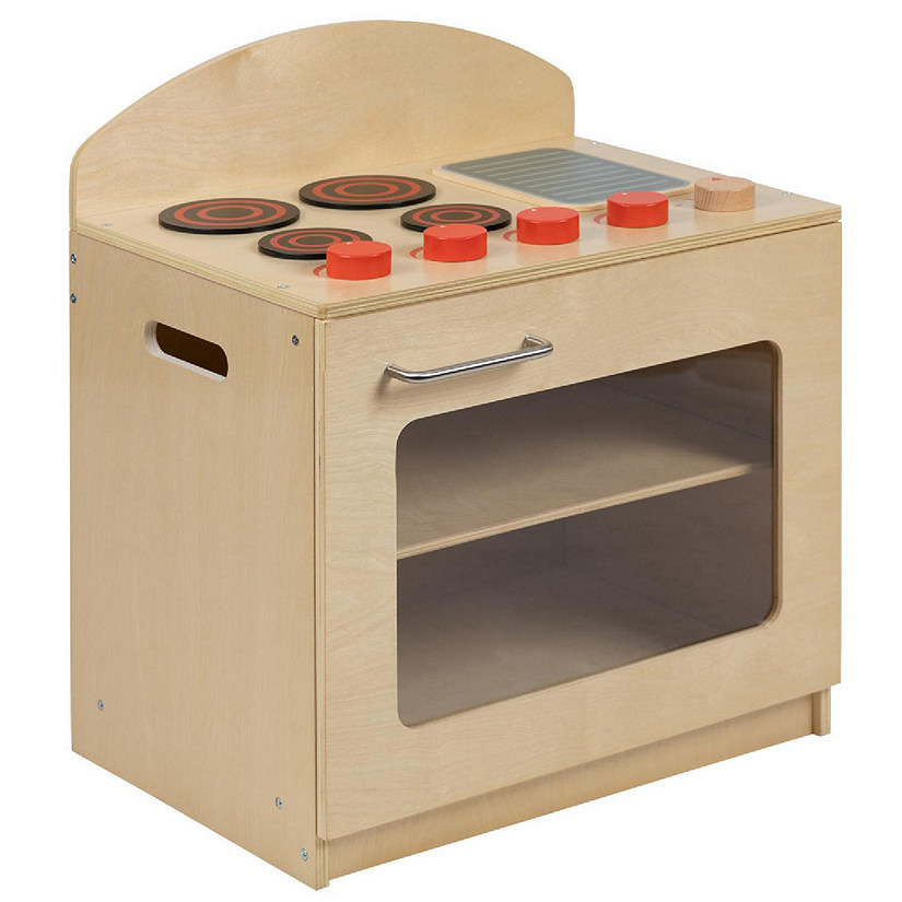 Emma + Oliver Children's Wooden Kitchen Stove with Turnable Knobs for Commercial or Home Use Image