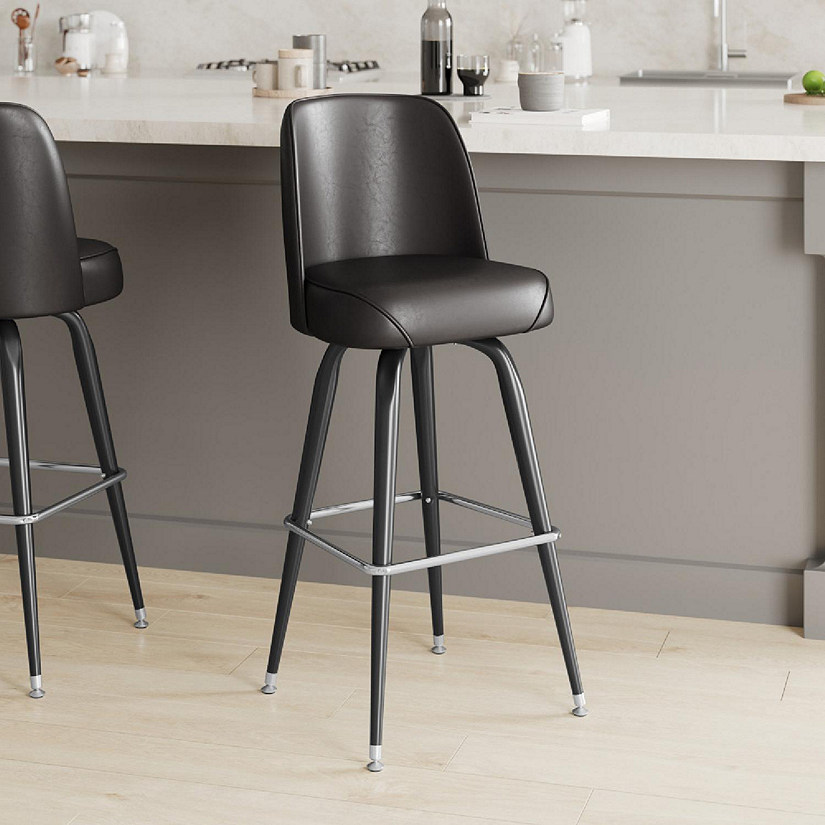 Emma + Oliver Dark Brown Bucket Seat Stool Image