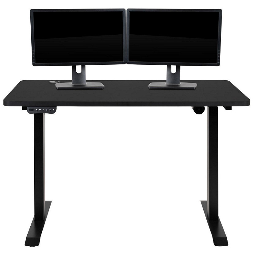 Emma + Oliver Electric Height Adjustable Standing Desk - 48" Wide x 24" Deep (Black) Image