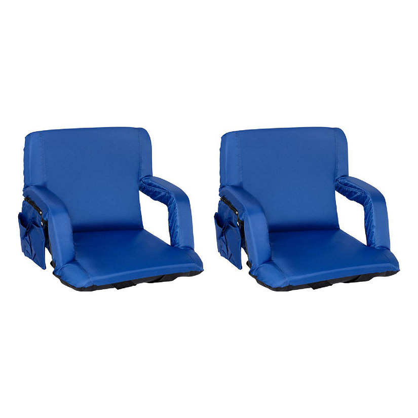 Stadium Seat Chair 2 Pack- Wide Bleacher Cushions with Padded Ba