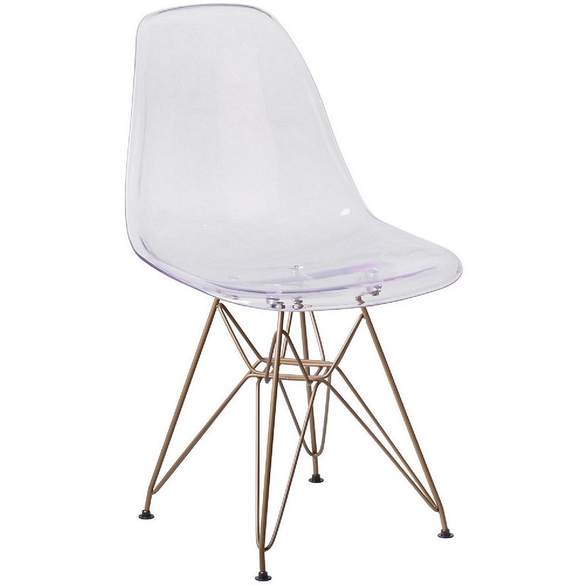 Emma + Oliver Ghost Chair with Gold Metal Base Image