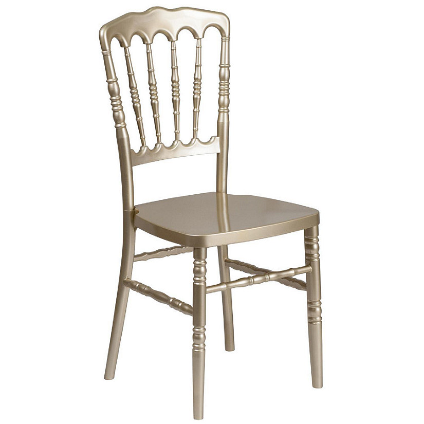 Emma + Oliver Gold Resin Stacking Napoleon Chair Image
