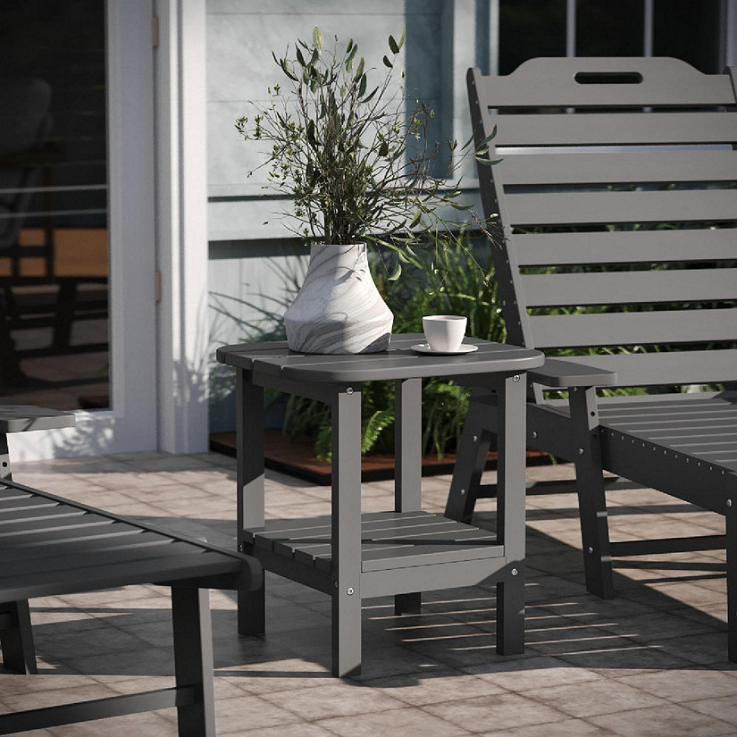 Emma + Oliver Gray 2 Tier Patio Side Table Image
