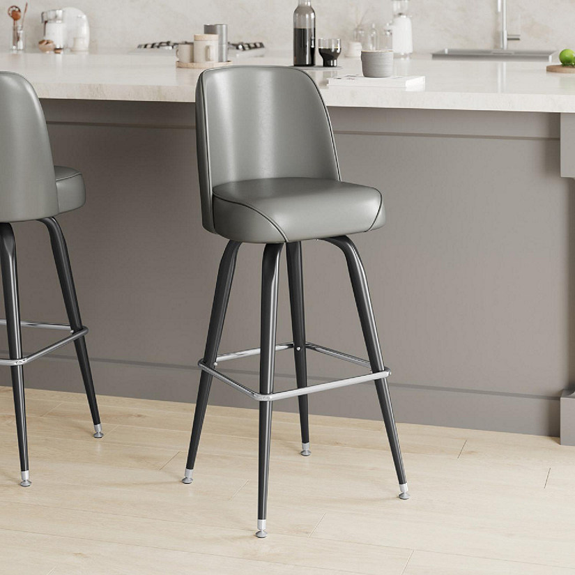 Emma + Oliver Gray Bucket Seat Stool Image