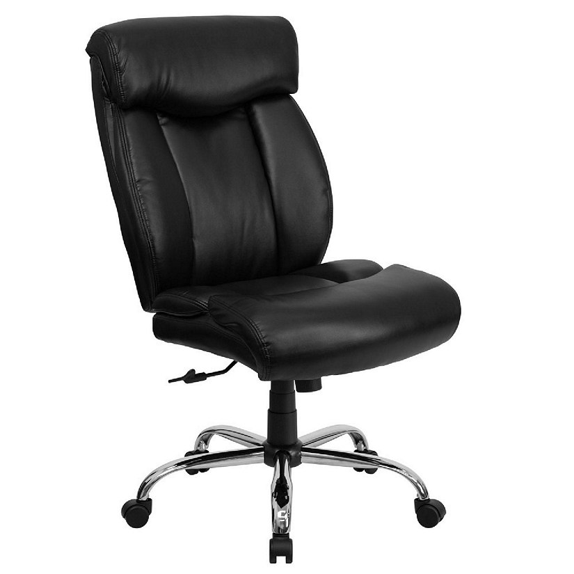 Emma + Oliver HERCULES Series Big & Tall 400 lb. Rated Black LeatherSoft Executive Ergonomic Office Chair with Full Headrest Image