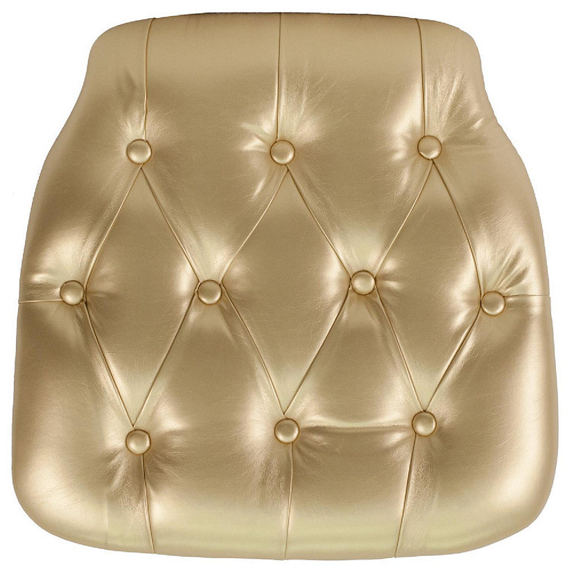 Emma + Oliver Indoor Hard Gold Tufted Vinyl Chiavari/Dining Chair Cushion Image