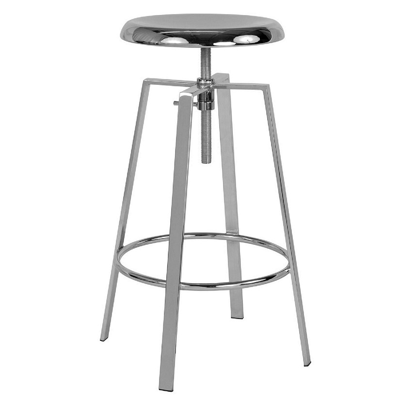Emma + Oliver Industrial Style Barstool with Swivel Lift Seat in Chrome Image