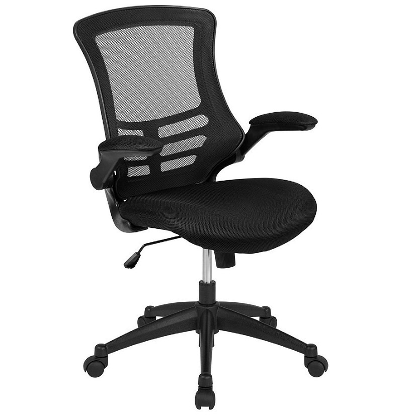 Mid-Back Yellow Mesh Padded Swivel Task Office Chair with Chrome Base