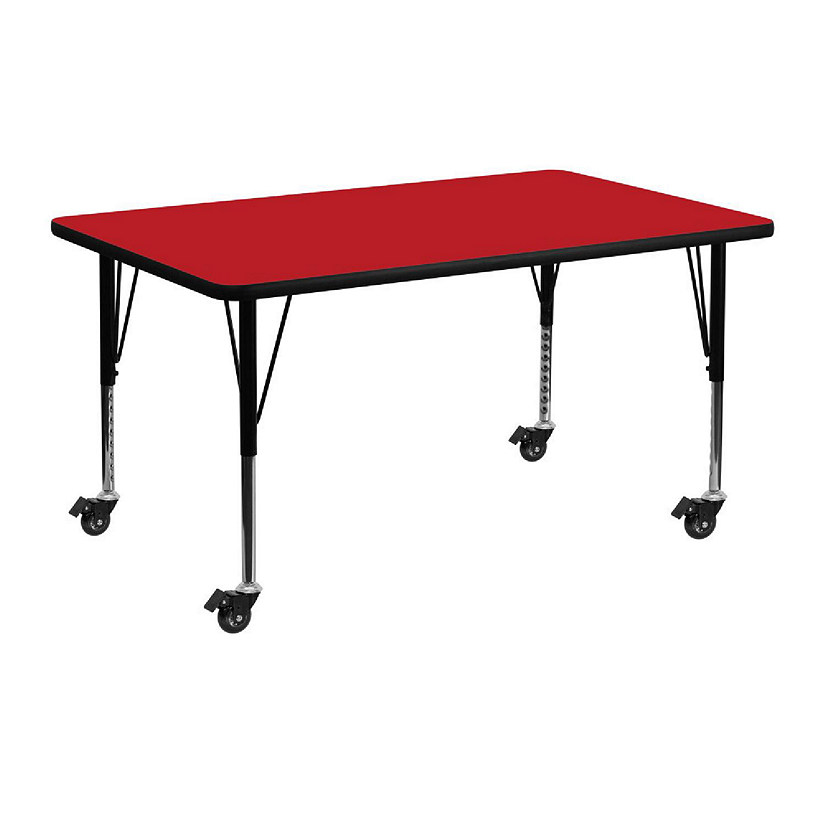 Emma + Oliver Mobile 24x48 Red HP Laminate Preschool Activity Table Image