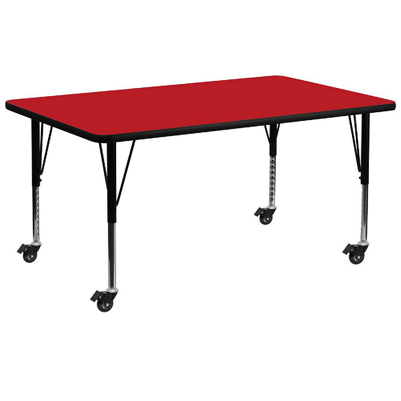 Emma + Oliver Mobile 30x72 Red HP Laminate Preschool Activity Table Image