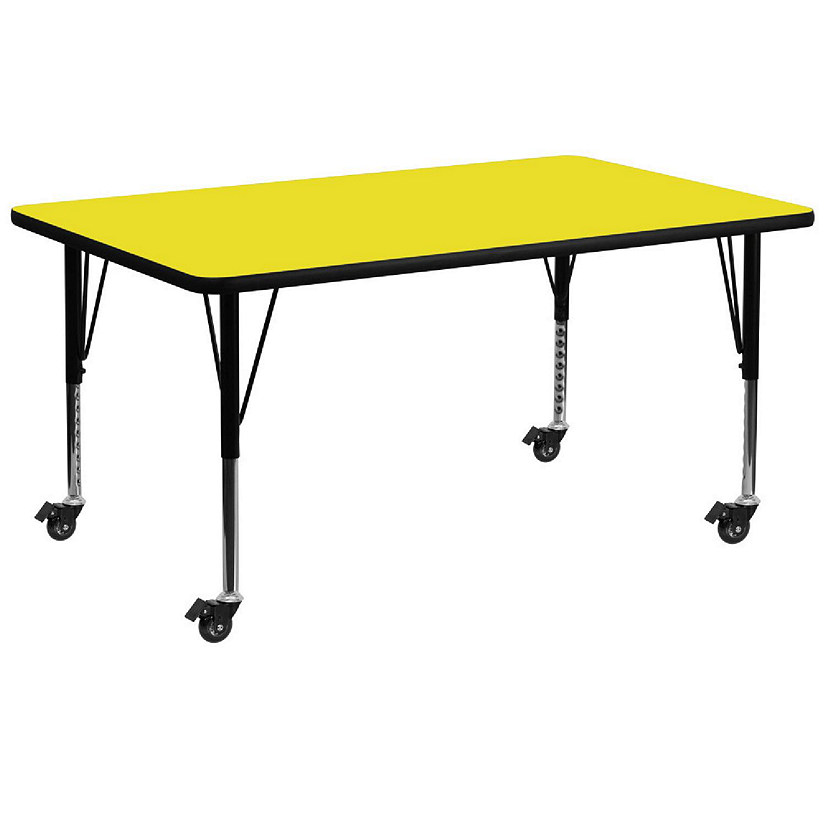 Emma + Oliver Mobile 30x72 Yellow HP Laminate Preschool Activity Table Image