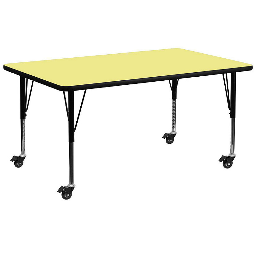 Emma + Oliver Mobile 30x72 Yellow Thermal Laminate Preschool Activity Table Image