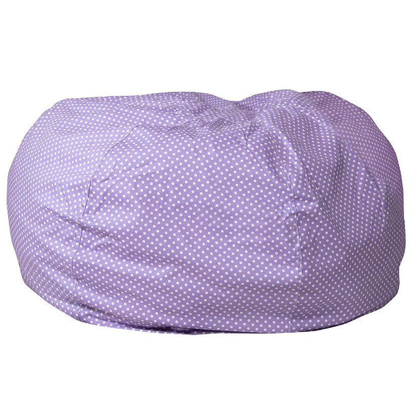Emma + Oliver Oversized Lavender Dot Bean Bag Chair for Kids and Adults Image