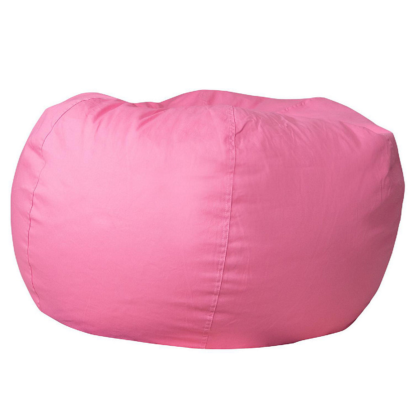 Emma + Oliver Oversized Solid Light Pink Bean Bag Chair for Kids and Adults Image