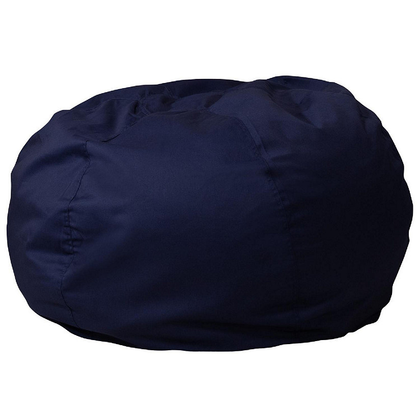 Emma + Oliver Oversized Solid Navy Blue Bean Bag Chair for Kids and Adults Image