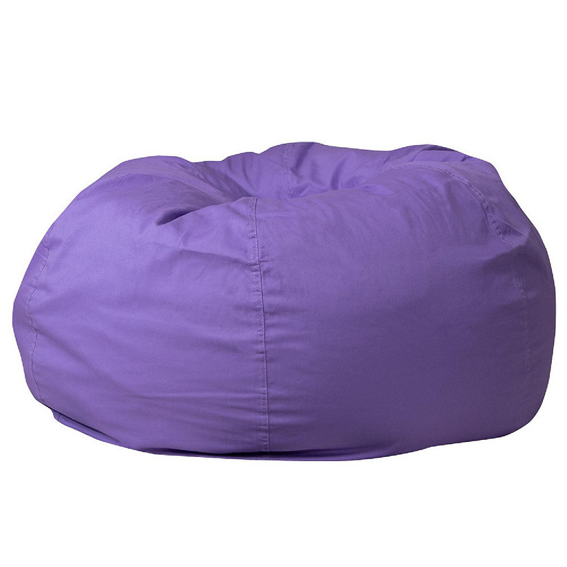 Emma + Oliver Oversized Solid Purple Bean Bag Chair for Kids and Adults Image