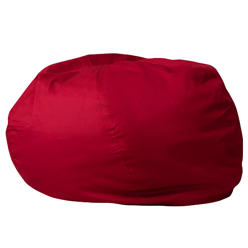 Emma + Oliver Oversized Solid Red Bean Bag Chair for Kids and Adults Image