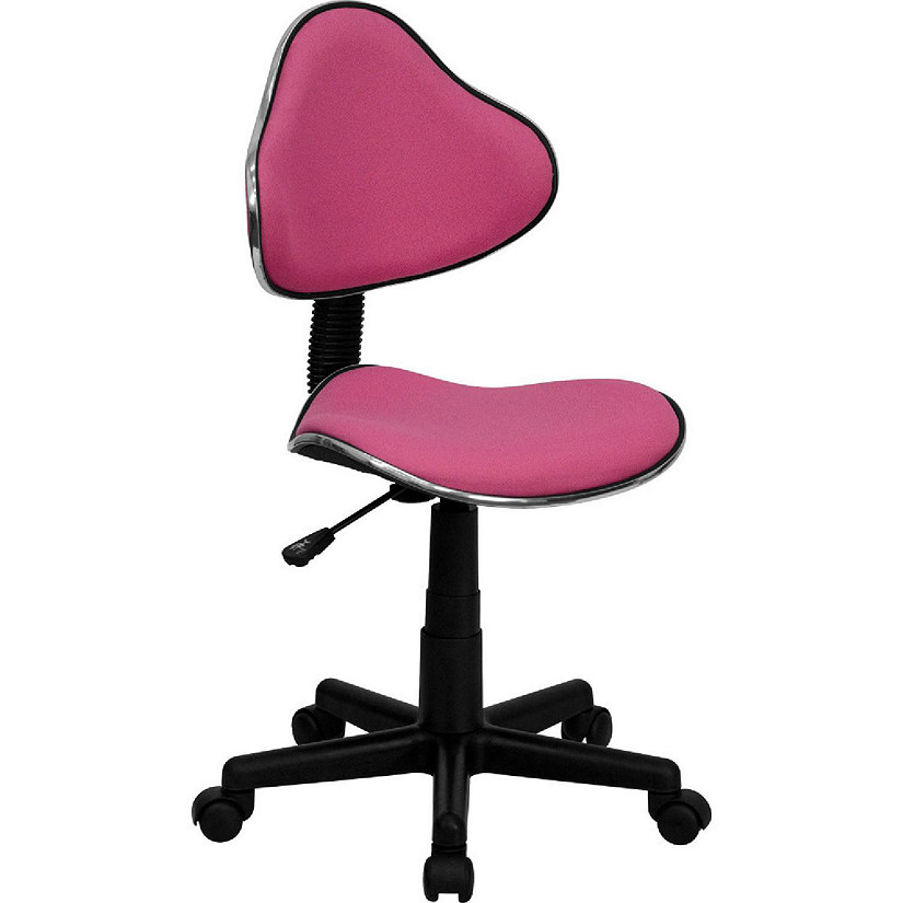 Emma + Oliver Pink Fabric Swivel Ergonomic Task Office Chair Image