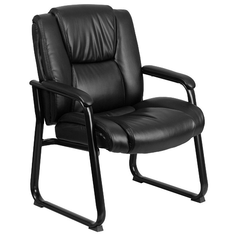 Emma + Oliver Reception Chairs Black LeatherSoft Side Chairs for