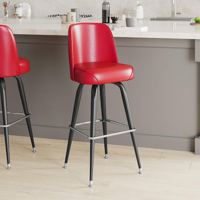 Emma + Oliver Red Bucket Seat Stool Image