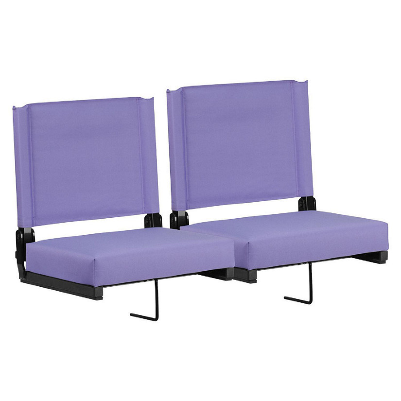 Emma + Oliver Set of 2 500 lb. Rated Lightweight Stadium Chair with Ultra-Padded Seat, Purple Image