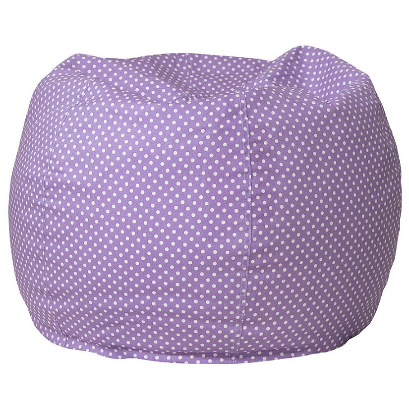 Emma + Oliver Small Lavender Dot Bean Bag Chair for Kids and Teens Image