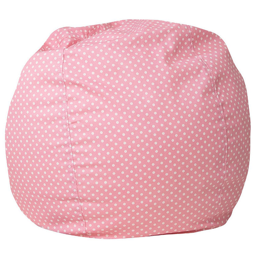Emma + Oliver Small Light Pink Dot Bean Bag Chair for Kids and Teens Image