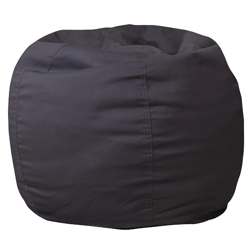 Emma + Oliver Small Solid Gray Bean Bag Chair for Kids and Teens Image