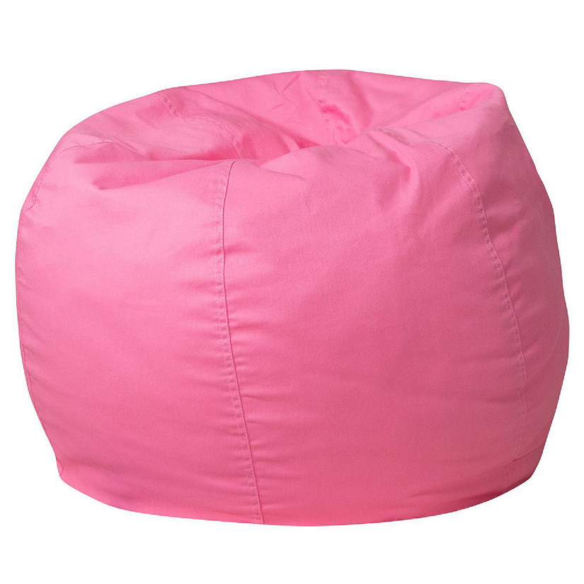 Emma + Oliver Small Solid Light Pink Bean Bag Chair for Kids and Teens Image