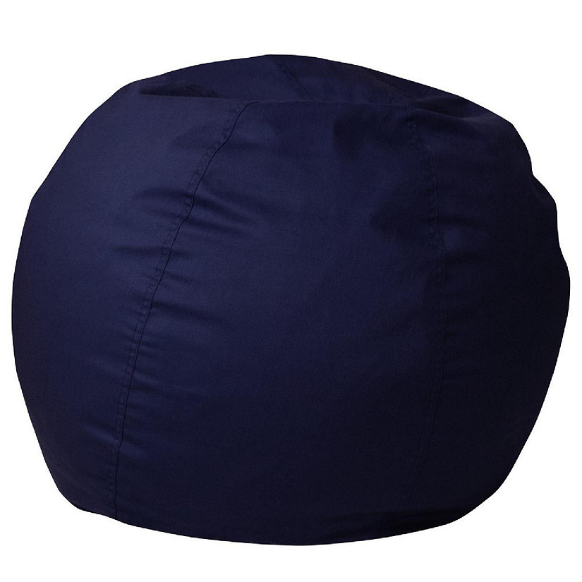 Emma + Oliver Small Solid Navy Blue Bean Bag Chair for Kids and Teens Image
