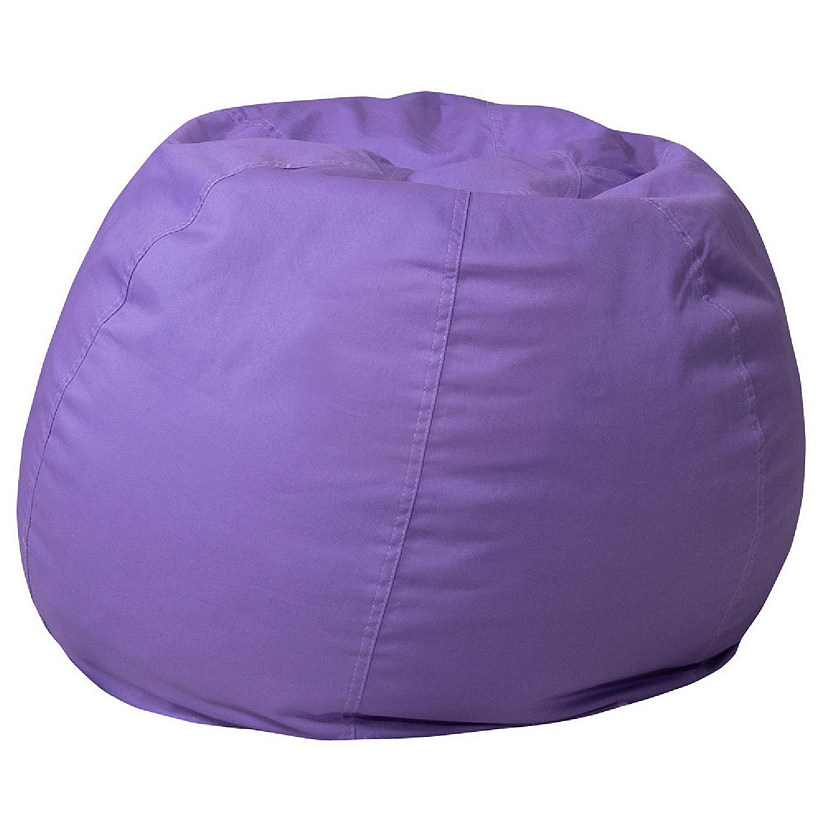 Emma + Oliver Small Solid Purple Bean Bag Chair for Kids and Teens Image