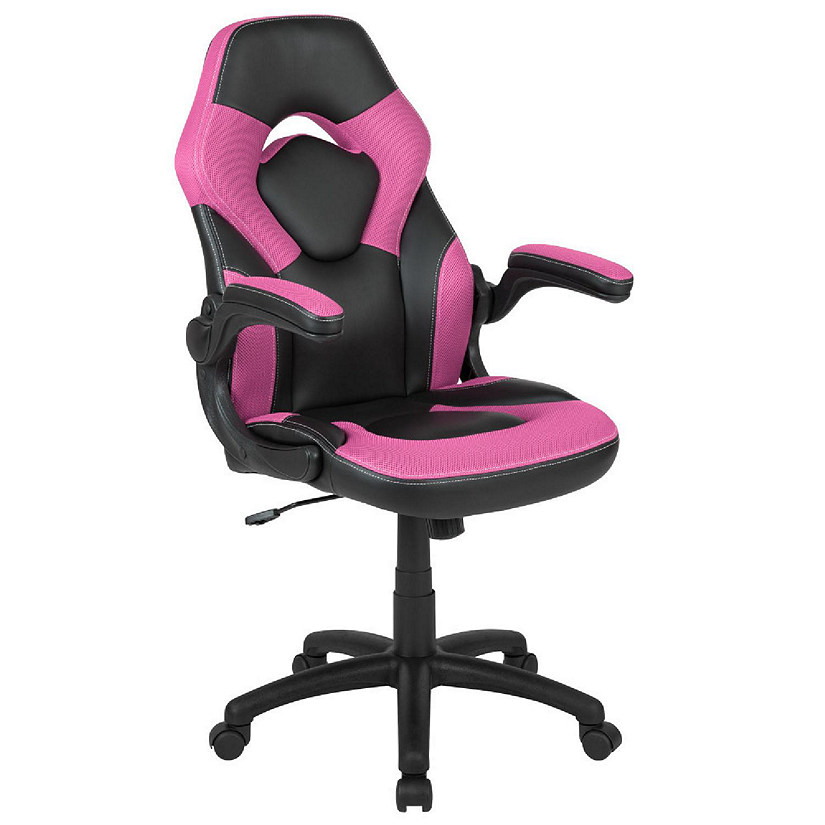 https://s7.orientaltrading.com/is/image/OrientalTrading/PDP_VIEWER_IMAGE/emma-oliver-x10-gaming-chair-racing-office-ergonomic-computer-pc-adjustable-swivel-chair-with-flip-up-arms-pink-black-leathersoft~14318763$NOWA$