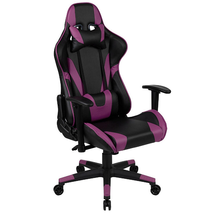Emma + Oliver Z200 Fully Reclining Racing Gaming Ergonomic Chair, Purple LeatherSoft Image
