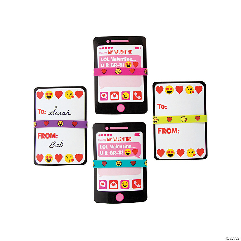 Emoji Bracelet Valentine Exchanges with Card for 24 Image