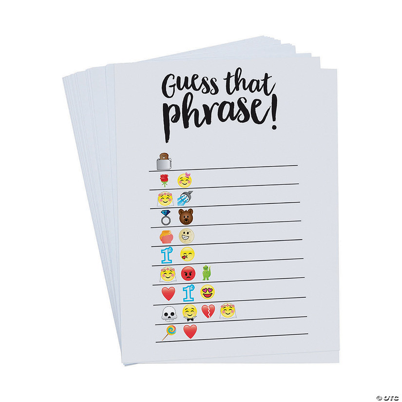 Emoji Guess the Phrase Bridal Shower Game Image