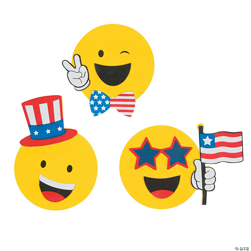 Emoji Patriotic Magnet Craft Kit - Makes 12 Image