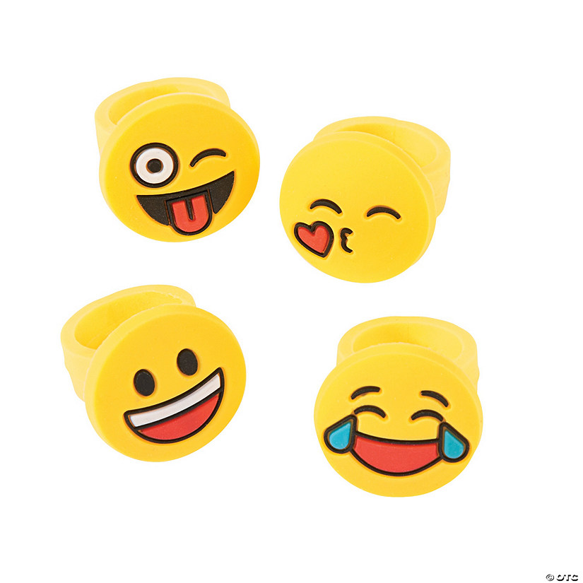 Emoji Rings - 12 Pc. Image