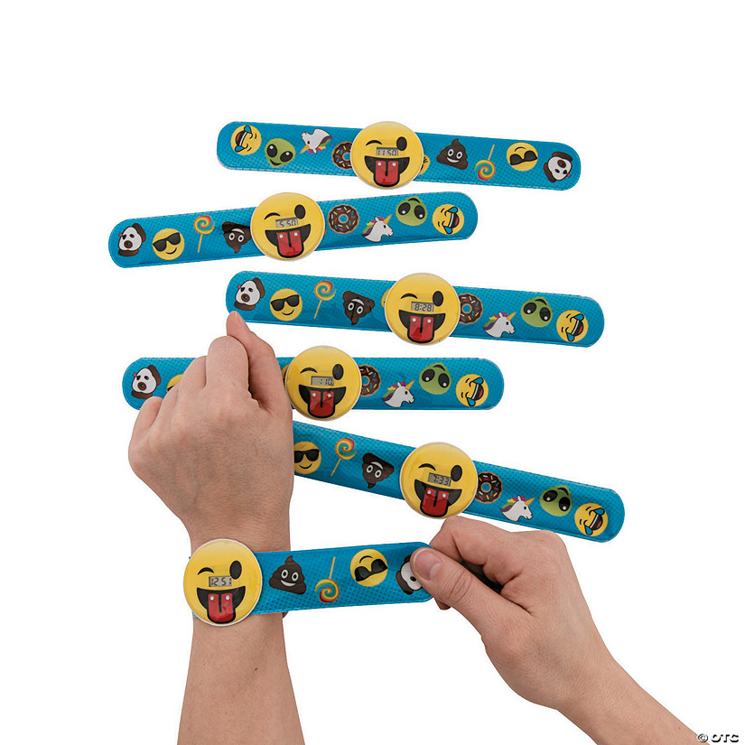 Emoji Slap Bracelet Watches - Less than Perfect - 12 Pc. Image