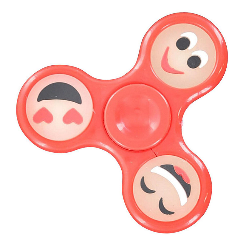Emoji Smile Fidget Spinner  Red Image