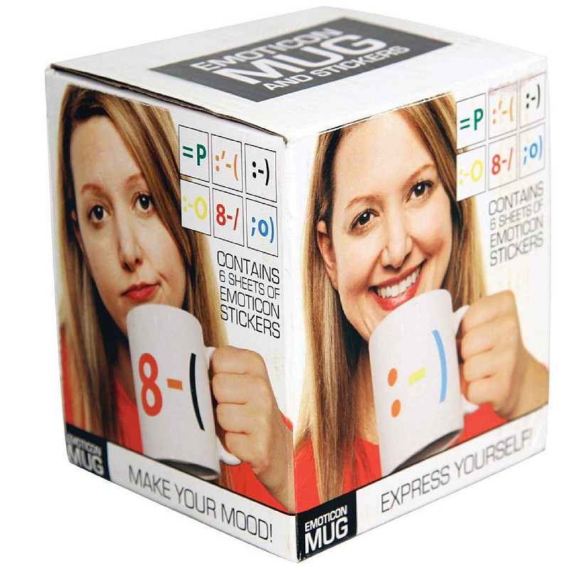 Emoticon Coffee Mug & Stickers Image
