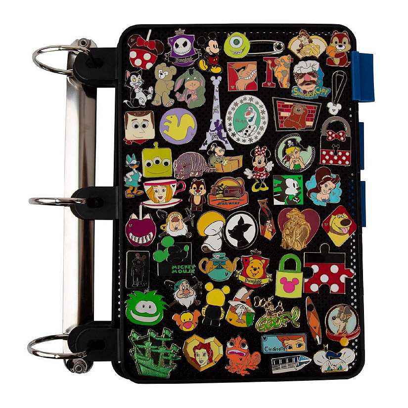 Enamel Pin Display Pages (1 PK) - Display and Trade Your Disney Collectible Pins in Any 3-Ring Binder - Pages Lay Flat with Pinbacks and NO Sagging! (Black - Pi Image