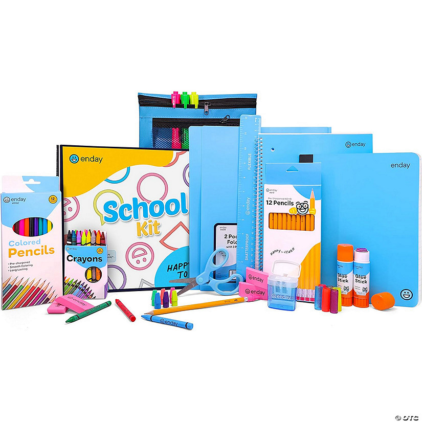 enday School Supply Kit, Blue, 71-Piece Set Image