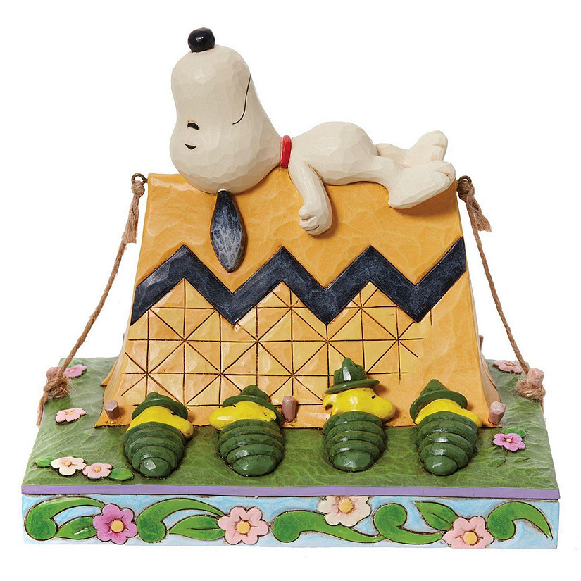 Enesco Jim Shore Peanuts Snoopy and Woodstock Camping Figurine 6.6 Inch Image