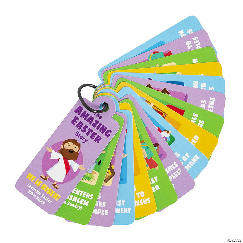 Engaging Easter Story Cards on Ring - 12 Pc. for Kids&amp;#8217; Learning Image