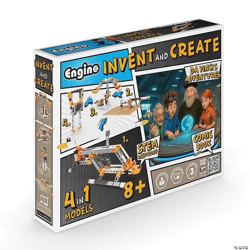 Engino Invent &amp; Create: Da Vinci&amp;#8217;s Adventures &amp;#8211; 4-in-1 STEAM Building Kit Image
