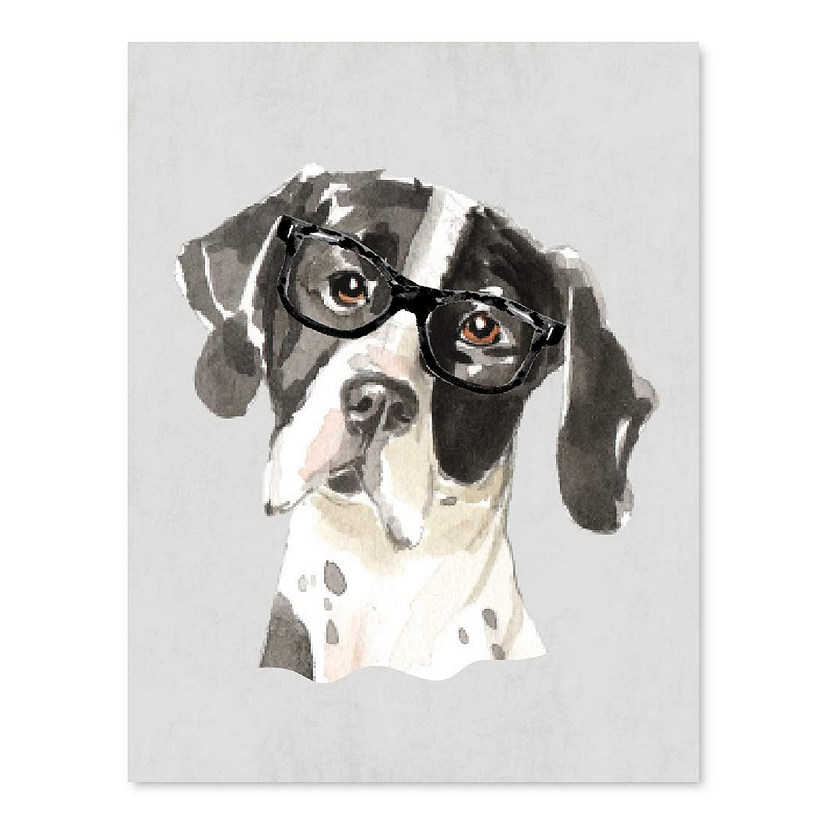 English Pointer Dog Blk Glasses 8.5x11in Image