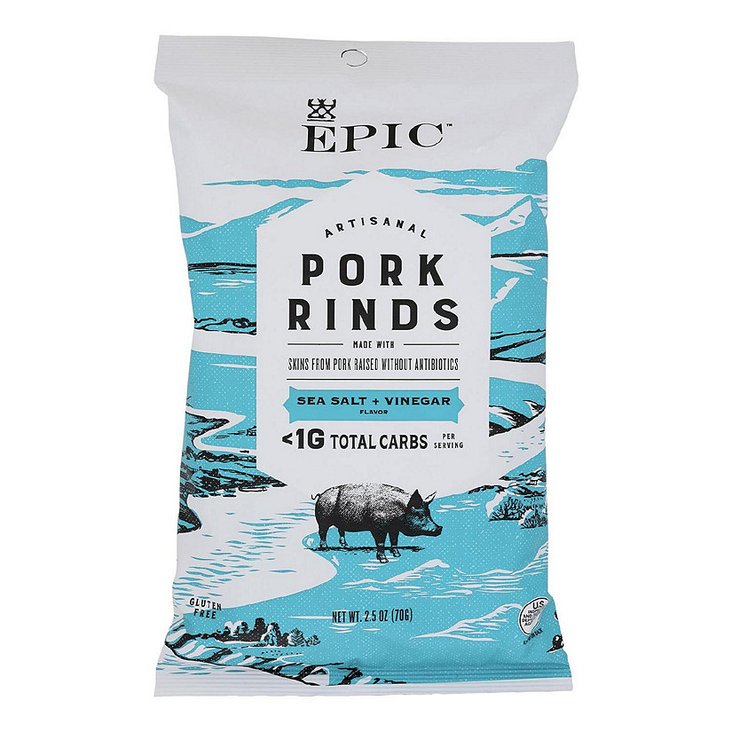 Epic - Pork Rinds Sea Salt Vinegar - Case of 12-2.5 OZ Image