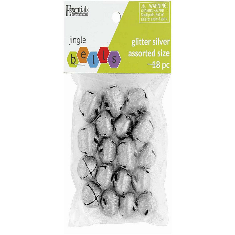 Essentials By Leisure Arts Bell Jingle Glitter Assorted Sizes Silver 18 ...